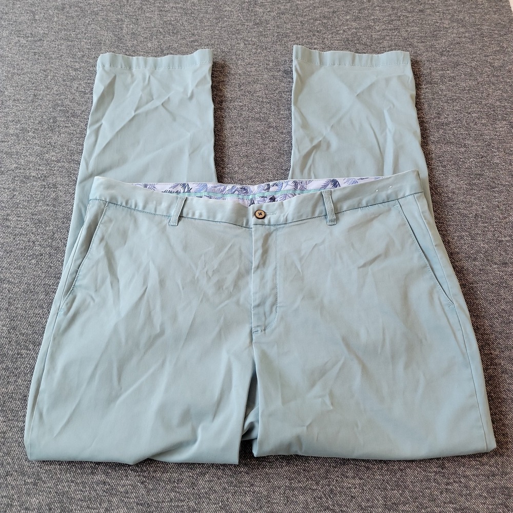 Tommy Bahama Boracay Pants Men's 40x32 Blue Cotton Stretch Chino 5-Pocket Preppy